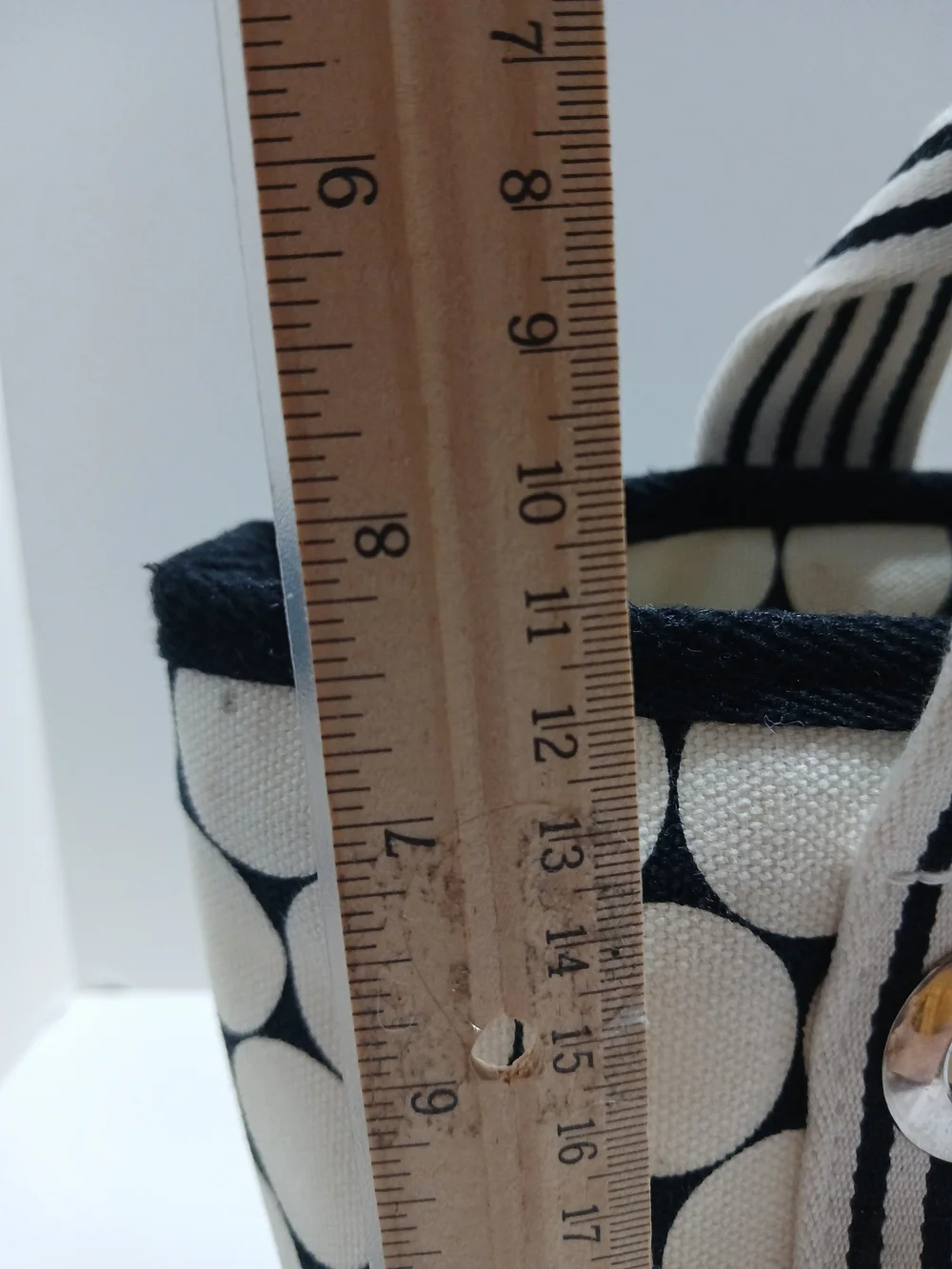 Lacoste Polka Dot Canvas Mini Tote Bag in White and Black